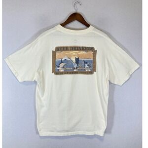 Fishing Humor Joe Marlin Mens XL Cream Beer Drinkers Graphic T-Shirt Short Slv